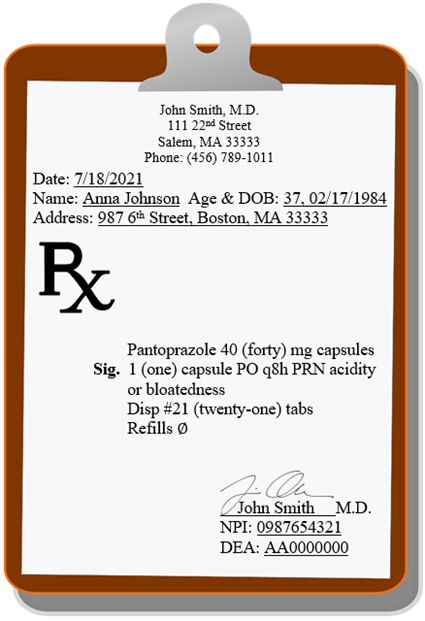 travel prescription format